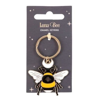 Forest Bee Enamel Keyring