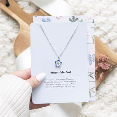 Forget-Me-Not Flower Necklace Card