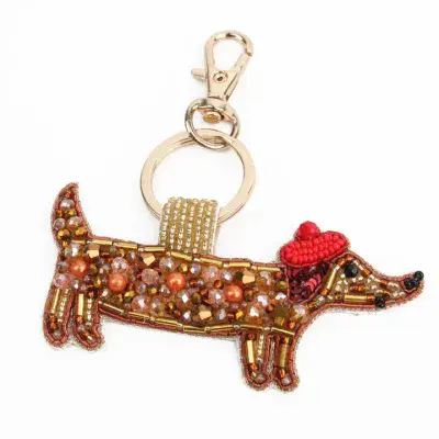 French Sausage Dog Keyring/Bag charm