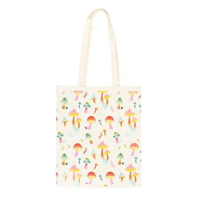 Funky Fungi Mushroom Print Polycotton Tote Bag