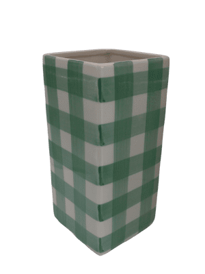 Gingham Vase - Green