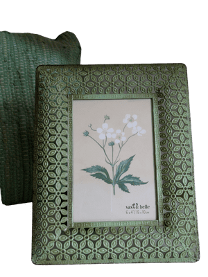 Green Metal Floral Photo Frame