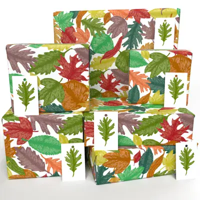 Hand Drawn Leaves Wrapping Paper