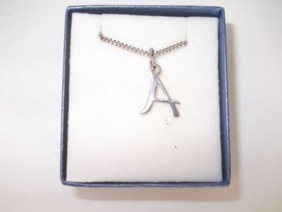 Initial in Alphabet Script  on 18 Silver Chain