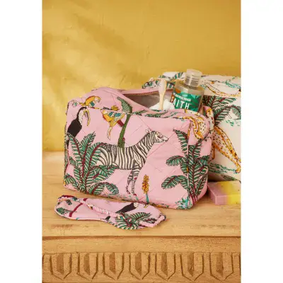Jungle Print Wash Bag - Pink