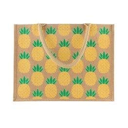 Jute Shopping Bag - Tropical Pineapple