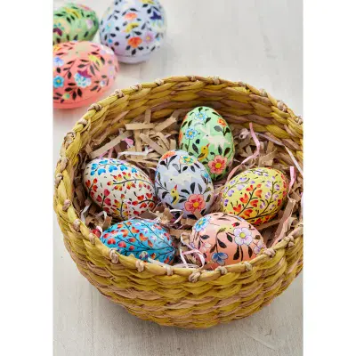 Kashmiri Bunny&Chick Hand Painted Egg Decoration