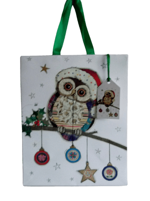 Large Gift Bag - Owl and Baubles