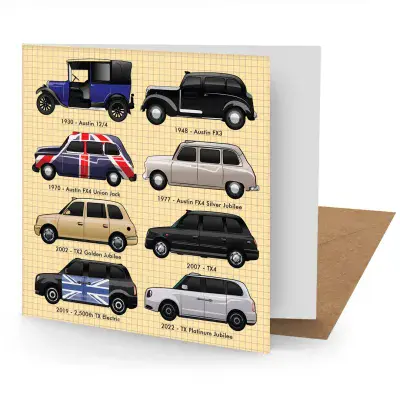 London Taxi Greetings Card