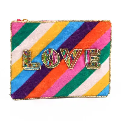 Love Rainbow Stripe Small Pouch