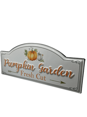 Metal Pumpkin Garden Sign