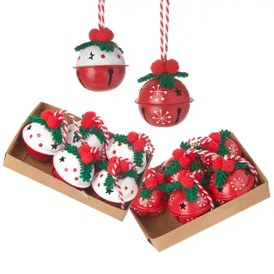 Mix of 2  Red & Red & White Bells
