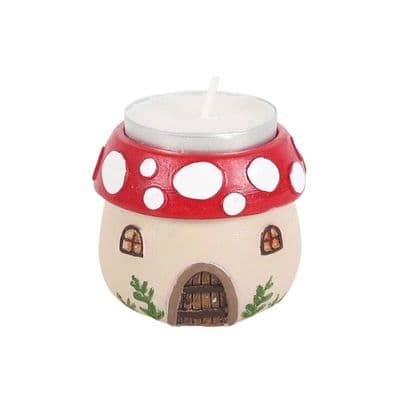 Mushroom House Resin Tealight Holder