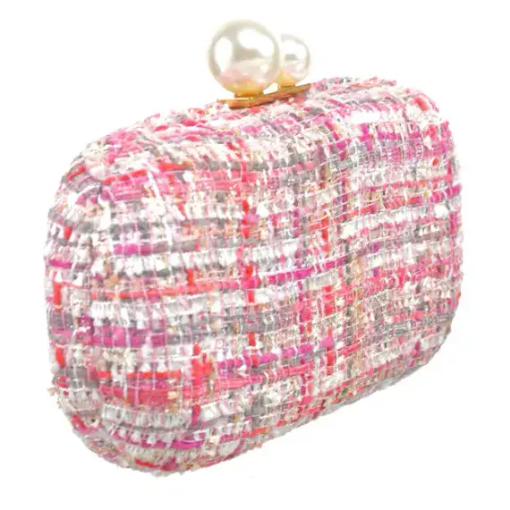 Pearl Canvas Clutch Bag