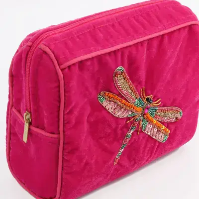 Pink Dragonfly Medium Pouch