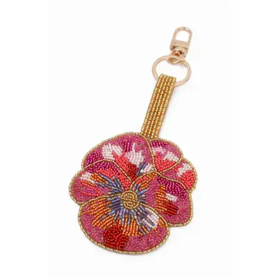 Pink Pansy Keyring/Bag Charm