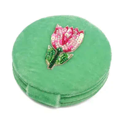 Pink Tulip Compact Mirror