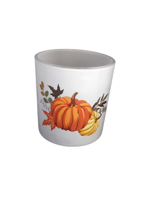 Pumpkin Design Glass Candle Holder