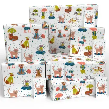 Raining Cats & Dogs Wrapping Paper