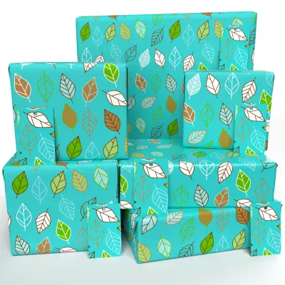 Retro Leaves Wrapping Paper