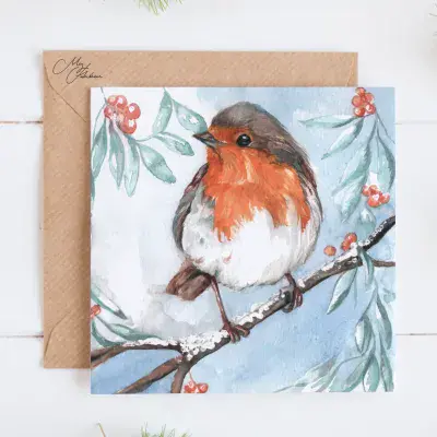 Robin Design Festive Christmas Card