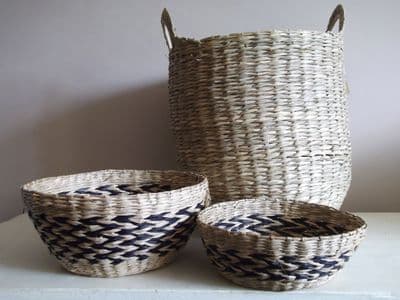 Set of two Chevron Storage Bowls