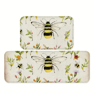 Simple Bee Print Kitchen Mats