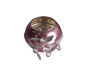 Sophia Round Pink Glass T-light Holder by Parlane