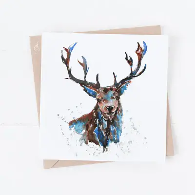 Stag Watercolour Greeting Card