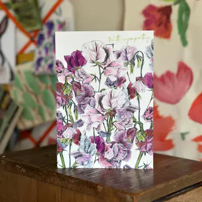 Sweet Peas Sympathy Card
