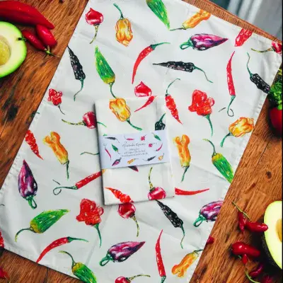 Tea Towel, Splash of Spice, 100% Organic Cotton