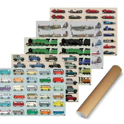 Vintage Classic Vehicles Wrapping Paper