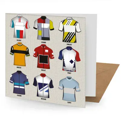 Vintage Cycling Jerseys Greetings Card