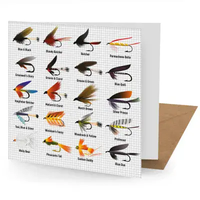 Vintage Fly Fishing Greetings Card