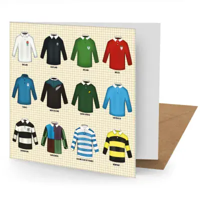 Vintage Rugby Shirts Greetings Card