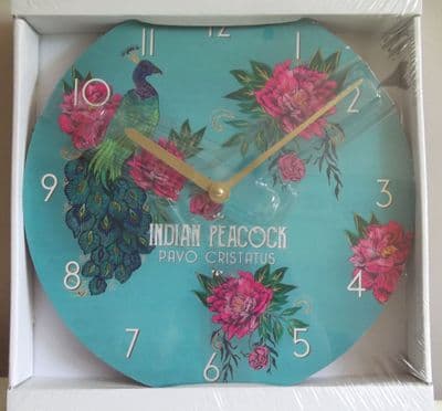 Wall Clock Peacock - Exotic East