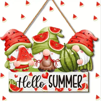 Watermelon Gnomes Summer Sign