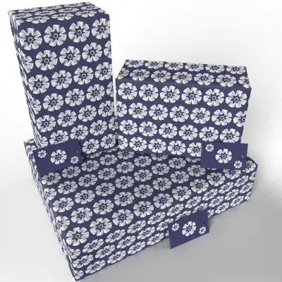 Woodblock Flowers - Wrapping paper