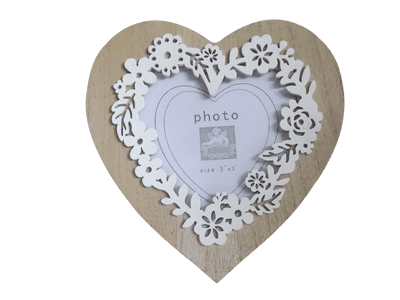 Wooden Heart Photo Frame