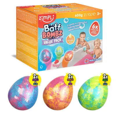 Zimpli Large Egg Baff Bombz - 6 Pack