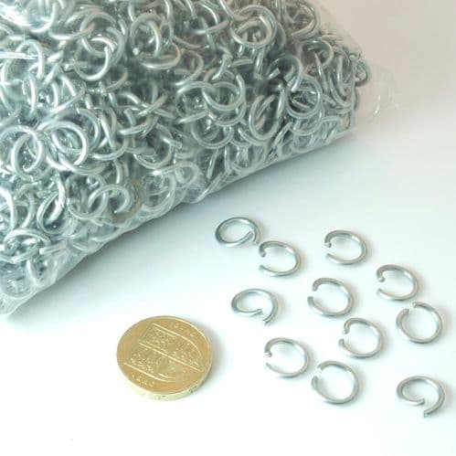 1 kg Chainmail Rings 8mm id Zinc Plated
