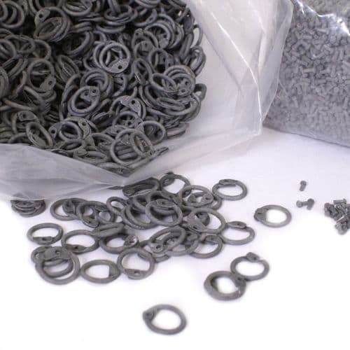 Aluminium Chainmail Round Riveted Rings, 8mm I.D