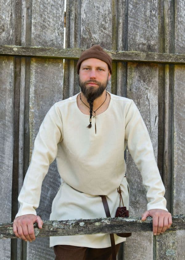 Basic Viking Tunic, Wool, Natural Coloured
