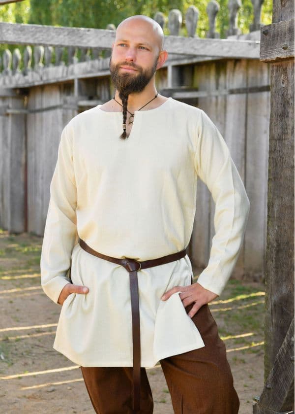 Basic Viking Tunic, Wool, Natural Coloured