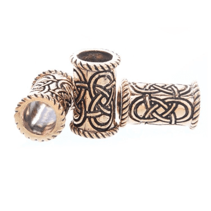 Beard/Hair Bead, Celtic Pattern, Bronze