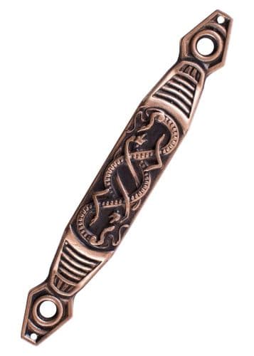 Belt Loop for Viking Sword Scabbard, Small Serpents, Bronze
