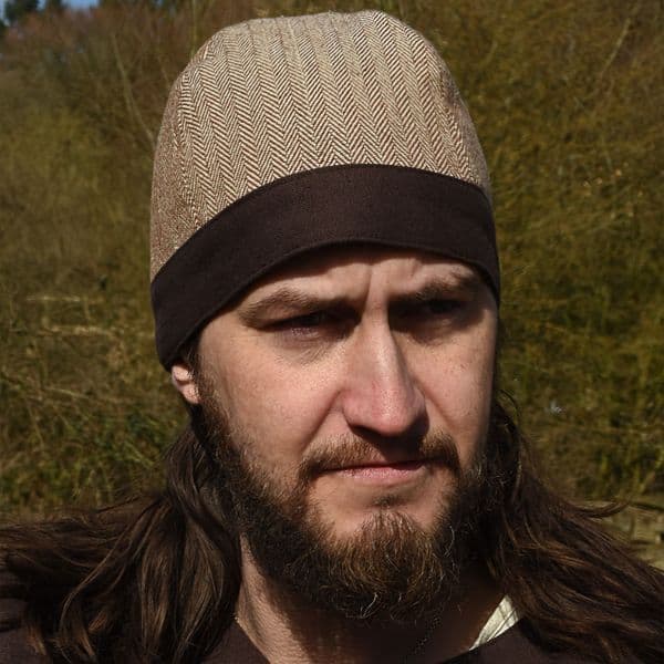 Birka Cap with Herringbone Pattern, Cotton