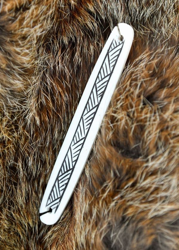 Bone Weaving Shuttle - Striped Design