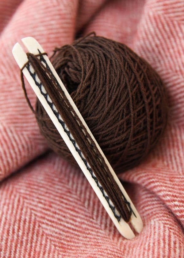 Bone Weaving Shuttle with Braided Pattern