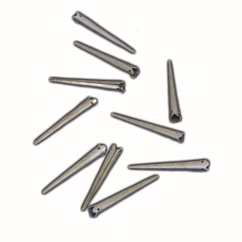 Brass Clothing Points 'Aiguillette' with Zig Zag Edges Pack of 10